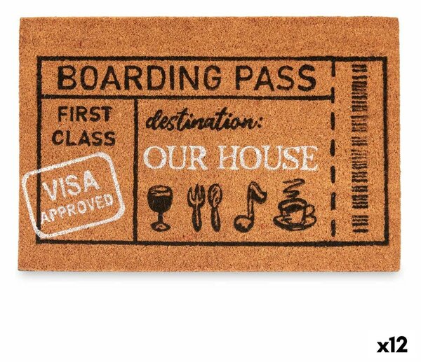 Изтривалка за Врата Boarding Pass Естествен 60 x 1 x 40 cm (12 броя)