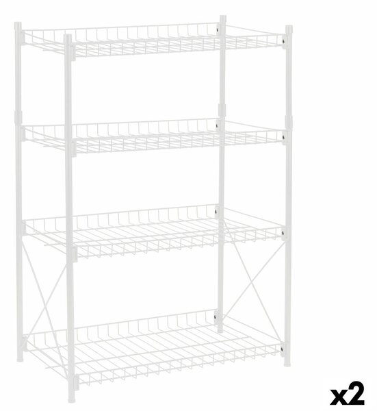 Лавица Confortime Метал Бял 52 x 34 x 86 cm (2 броя)