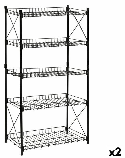 Лавица Confortime Метал Черен 52 x 34 x 110 cm (2 броя)