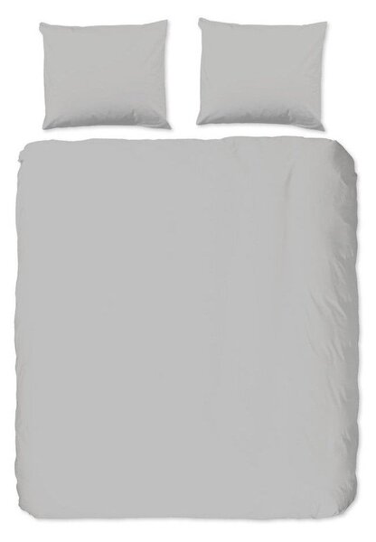Светлосиво двойно /удължено спално бельо от памук Renforcé 200x220 cm Uni – Good Morning
