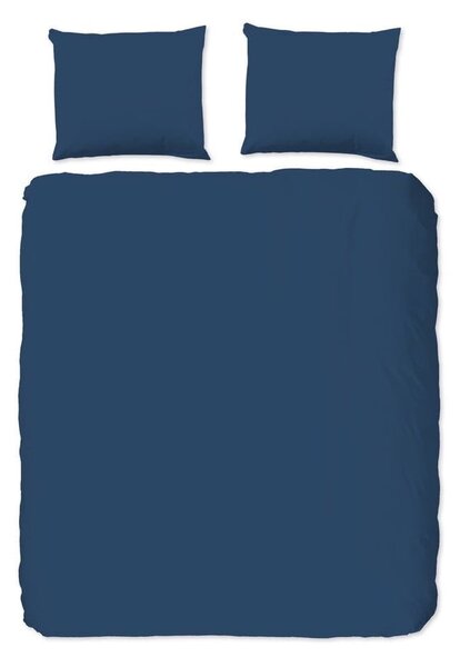 Синьо двойно /удължено спално бельо от памук Renforcé 200x220 cm Uni – Good Morning