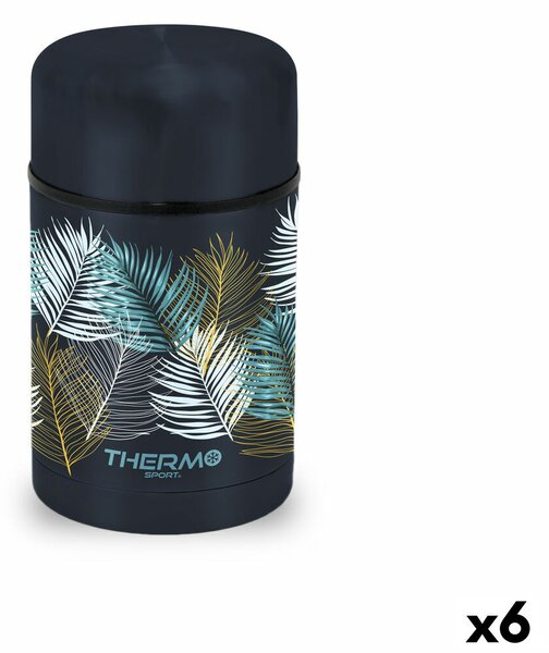 Термос за Храна ThermoSport Листи Черен 750 ml (6 броя)