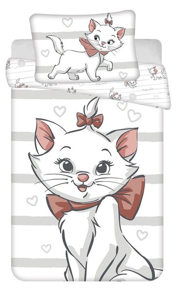 Бяло памучно детско спално бельо 100x135 cm Marie Cat "Bow" – Jerry Fabrics