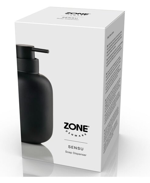 Черен каменина диспенсер за сапун 300 ml Sensu – Zone