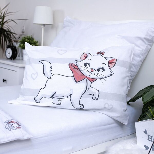 Бяло памучно детско спално бельо 100x135 cm Marie Cat "Bow" – Jerry Fabrics