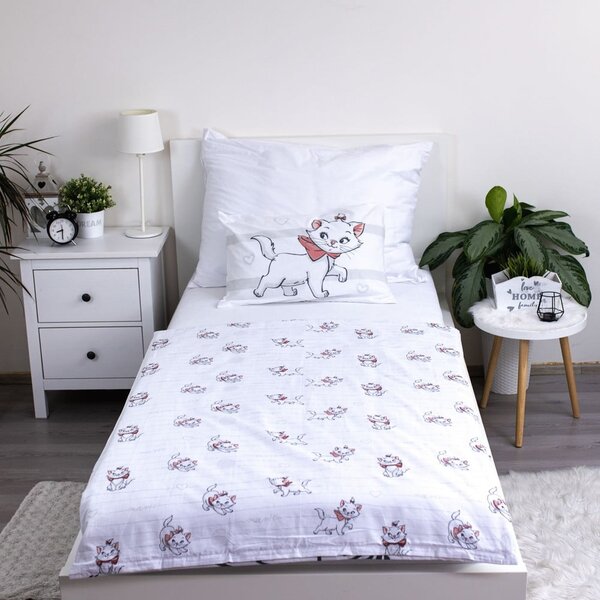 Бяло памучно детско спално бельо 100x135 cm Marie Cat "Bow" – Jerry Fabrics