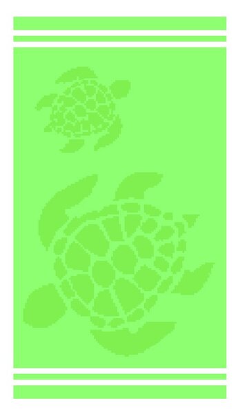 Зелена памучна плажна кърпа 70x140 cm Turtle – B.E.S