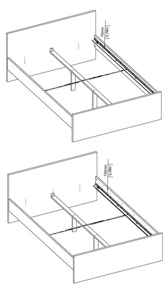 Бяло двойно легло 140x200 cm ПДЧ без ламелно дъно Naia – Tvilum