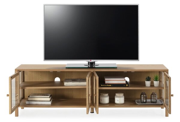 Маса за телевизор от декор от дъб в естествен цвят 160x50x40 cm Ceci – MOME