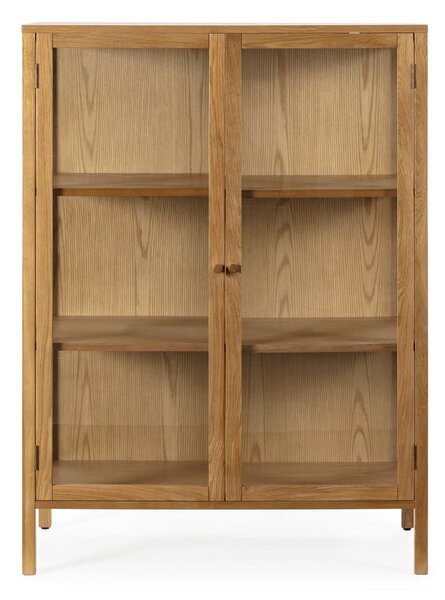 Витрина от декор от дъб в естествен цвят 90x126x40 cm Ceci – MOME