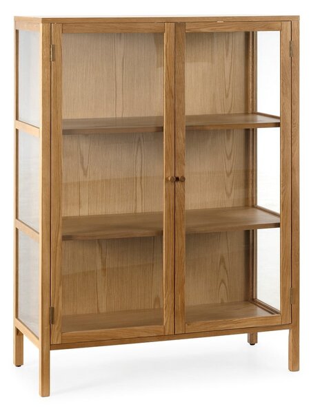 Витрина от декор от дъб в естествен цвят 90x126x40 cm Ceci – MOME