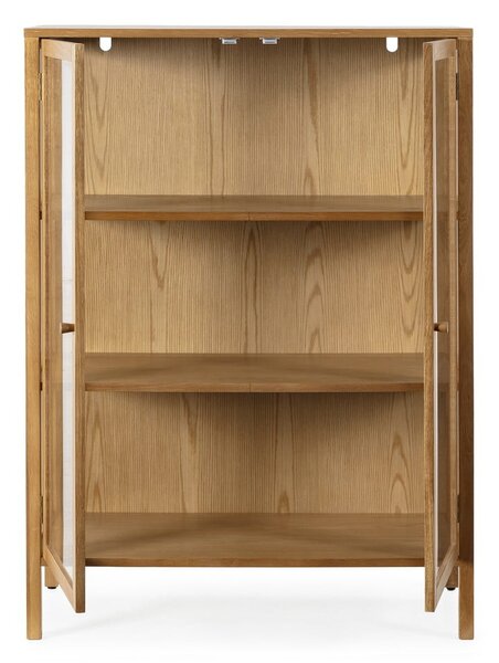Витрина от декор от дъб в естествен цвят 90x126x40 cm Ceci – MOME
