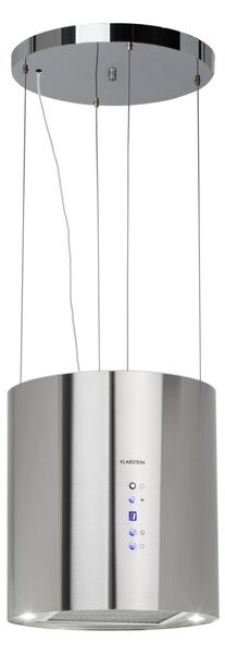 Klarstein Barett, островен абсорбатор, Ø 38 cm, рециркулация 590 m³/h, LED, филтър с активен въглен, неръждаема стомана