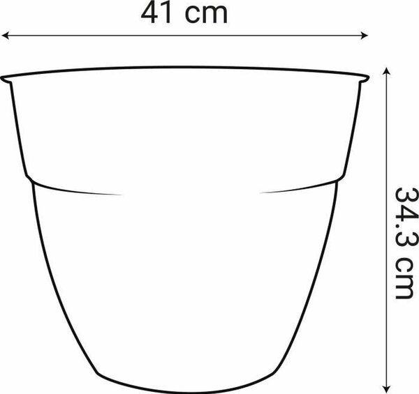 Саксия EDA Ø 41 cm Тъмно сив Пластмаса Кръгъл Модерен