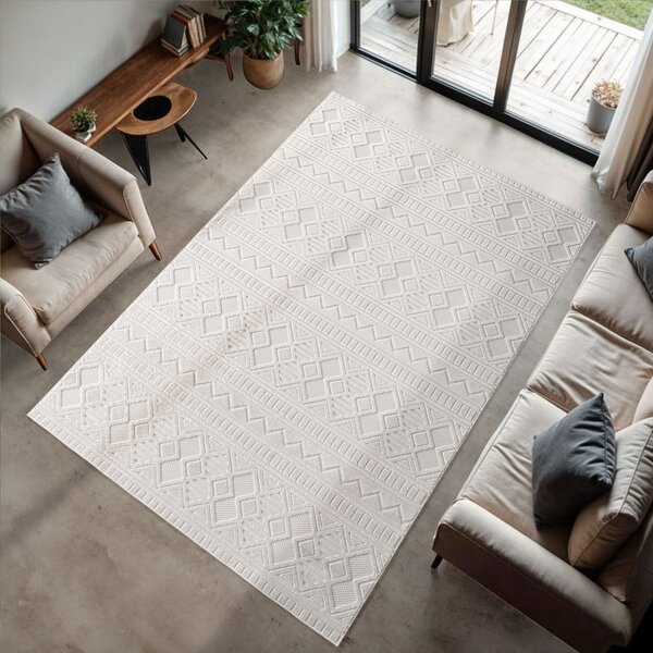 Кремава пътека за открито и закрито 80x250 cm Doha 1652 Cream – Ayyildiz Carpets