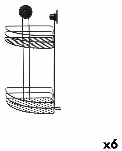 Стойка за Душ Черен Стомана ABS 26 x 39 x 19 cm (6 броя)