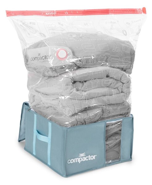 Вакуумна пластмасова кутия за съхранение на дрехи 42x40x25 cm Blue Edition – Compactor