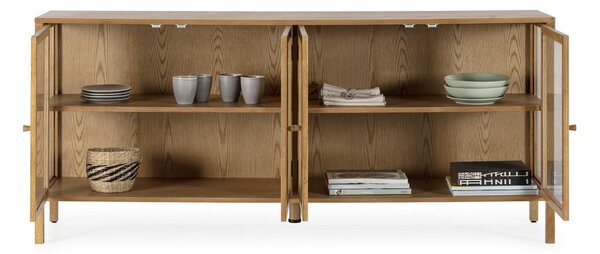 Витрина от декор от дъб в естествен цвят 180x80x40 cm Ceci – MOME