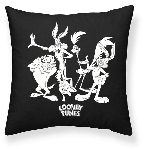 Калъфка за възглавница Looney Tunes Looney B&w A Черен 45 x 45 cm