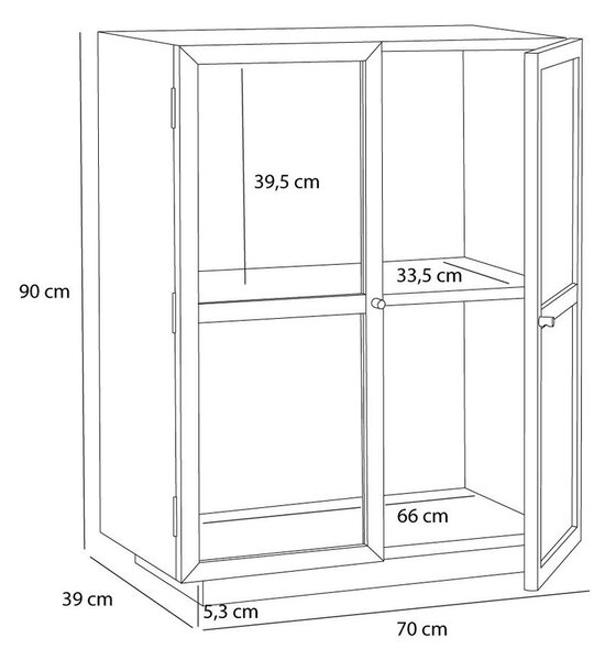 Висяща витрина от декор от дъб в естествен цвят 70x90x39 cm Mae – Hübsch