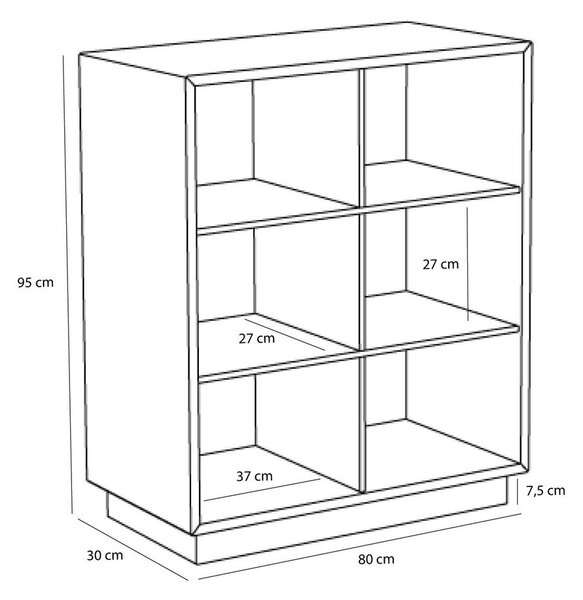 Библиотека от декор от дъб в естествен цвят 80x95x30 cm Disco – Hübsch