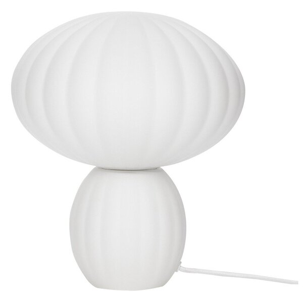 Бяла стъклена настолна лампа (височина 28 cm) Kumu – Hübsch