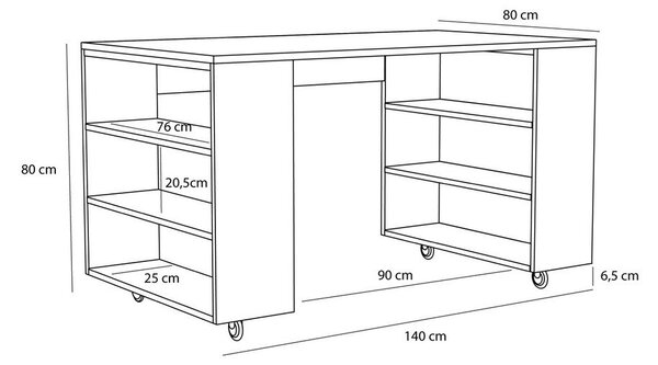 Работна маса от декор от дъб 80x140 cm Utility – Hübsch
