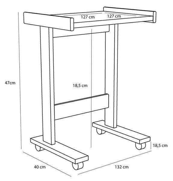 Странична масичка от декор от дъб 35x48 cm Less – Hübsch