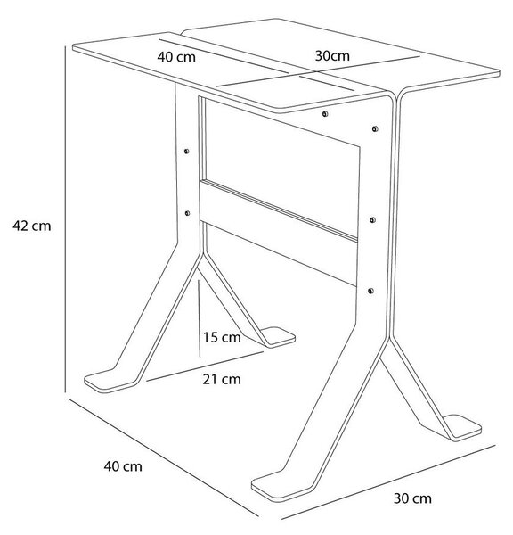 Метална странична масичка 30x40 cm Fold – Hübsch