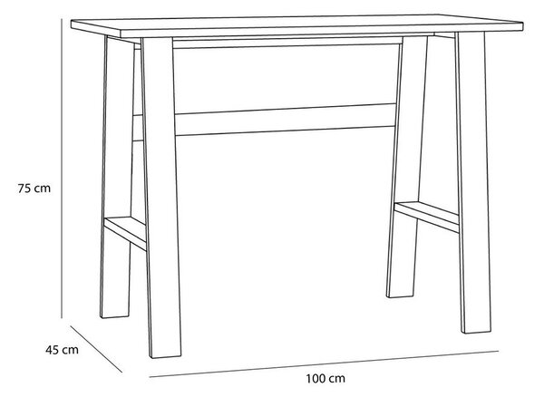 Работна маса от декор от дъб 45x100 cm Poke – Hübsch