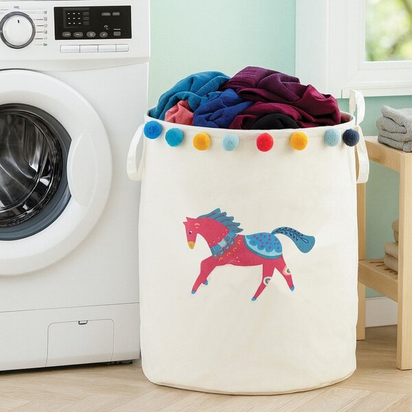 Бяла текстилна детска кошница за играчки ø 38x48 cm Mimo Eclectic Horse – Premier Housewares