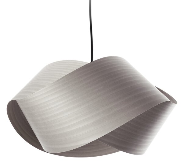 LZF LAMPS висяща лампа Nut, сива/никелова, дължина 42 cm, дърво, Затъмняване, Сив, Дневна/трапезария, Дървесина, Дизайн
