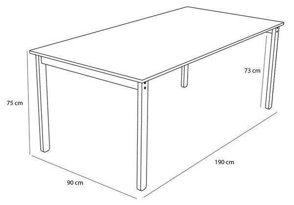 Трапезна маса с ясенов плот 90x190 cm Hock – Hübsch