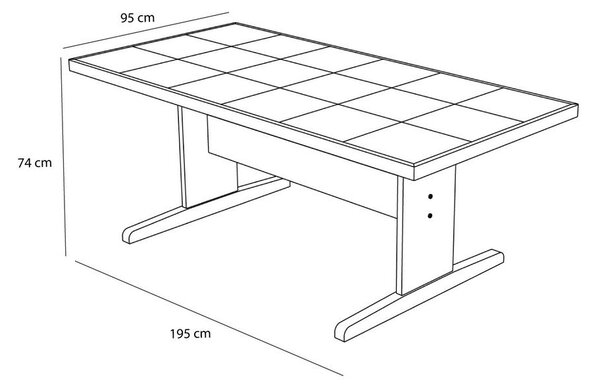 Трапезна маса от декор от дъб 95x195 cm Skak – Hübsch