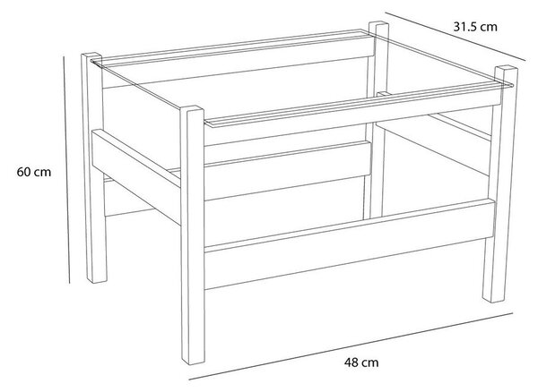 Масичка за кафе със стъклен плот в естествен цвят 52x66 cm Ledge – Hübsch