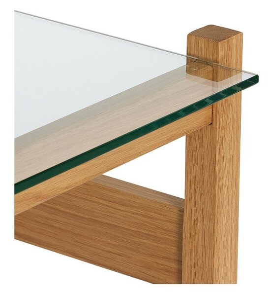 Масичка за кафе със стъклен плот в естествен цвят 52x66 cm Ledge – Hübsch