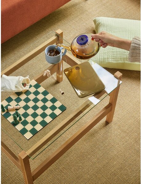 Масичка за кафе със стъклен плот в естествен цвят 52x66 cm Ledge – Hübsch