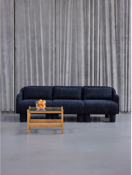 Масичка за кафе със стъклен плот в естествен цвят 52x66 cm Ledge – Hübsch