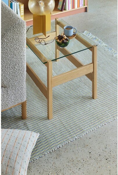 Масичка за кафе със стъклен плот в естествен цвят 52x66 cm Ledge – Hübsch