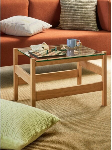 Масичка за кафе със стъклен плот в естествен цвят 52x66 cm Ledge – Hübsch