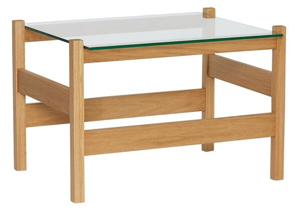 Масичка за кафе със стъклен плот в естествен цвят 52x66 cm Ledge – Hübsch