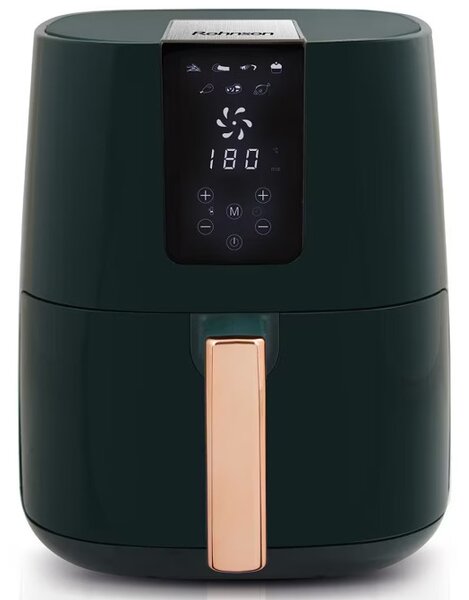 Фритюрник Rohnson R-2824, вместимост 4 l, LCD екран, защита срещу прегряване, 1300W, зелен