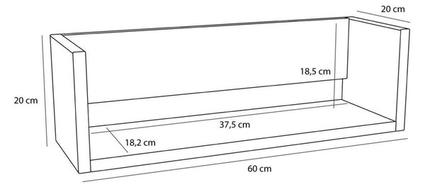 Стенен рафт от декор от дъб в естествен цвят 64 cm Gap – Hübsch