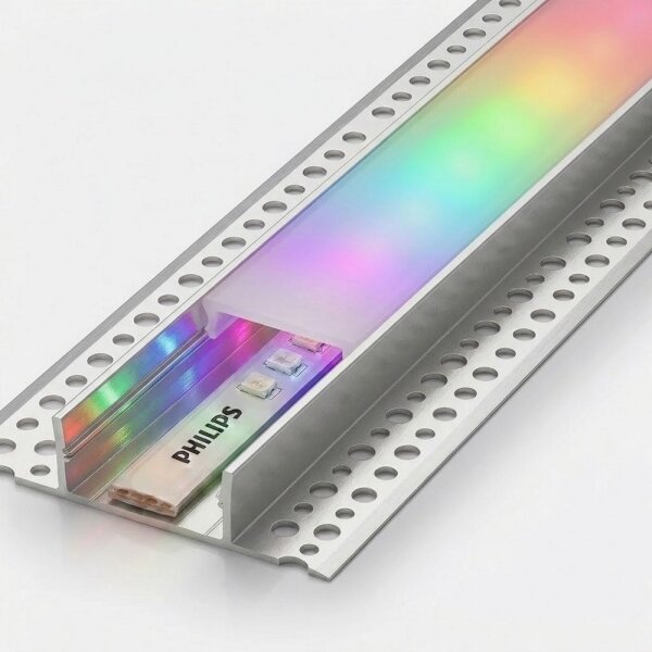 КОМПЛЕКТ 1x RGBW LED лента (бяло и цветно) 20W/230V, 2 m + 2x вграден профил 1 m