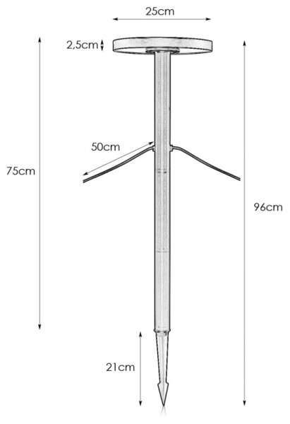 Markslöjd 108173 - LED външна лампа GARDEN24 LED/5W/24V 96 cm IP44 черна