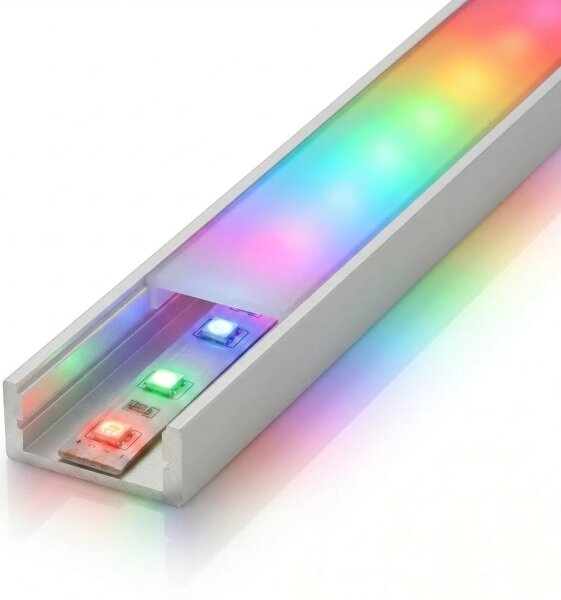 КОМПЛЕКТ 1x дигитална RGBW LED лента 9,6W/230V 3 m + 3x вграден профил 1 m + дистанционно управление