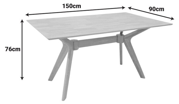 Маса RAFFLES от каучуково дърво с mdf в естествен цвят 150x90x76см