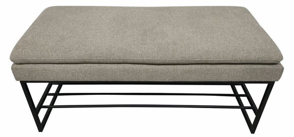 Foot-of-bed Bench DKD Home Decor Черен Бежов полиестер Желязо (80 x 36 x 35 cm)