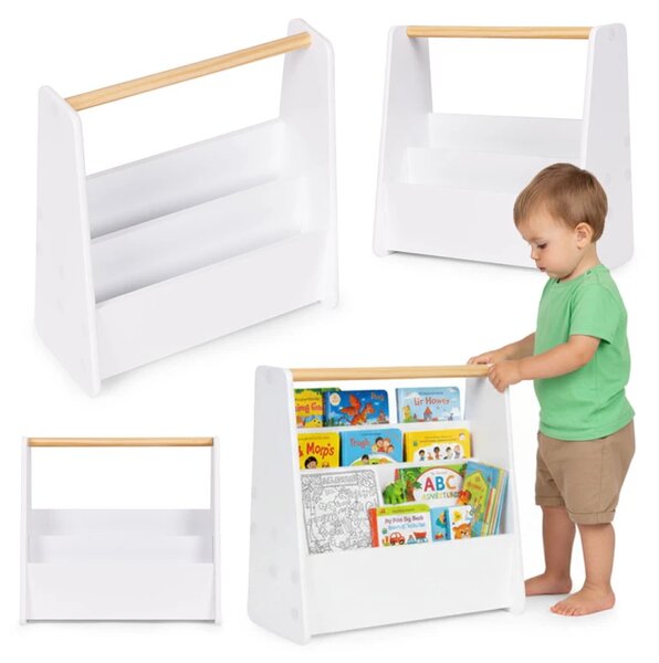 Детска библиотека - MONTESSORI рафт за книги с 3 отделения