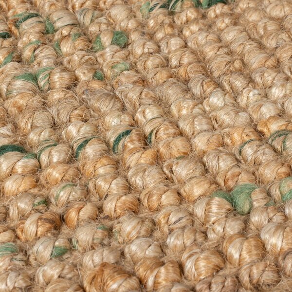 Зелено-естествен двустранен ръчно изработен ютен килим 120x170 cm Jute Boucle Green – Flair Rugs